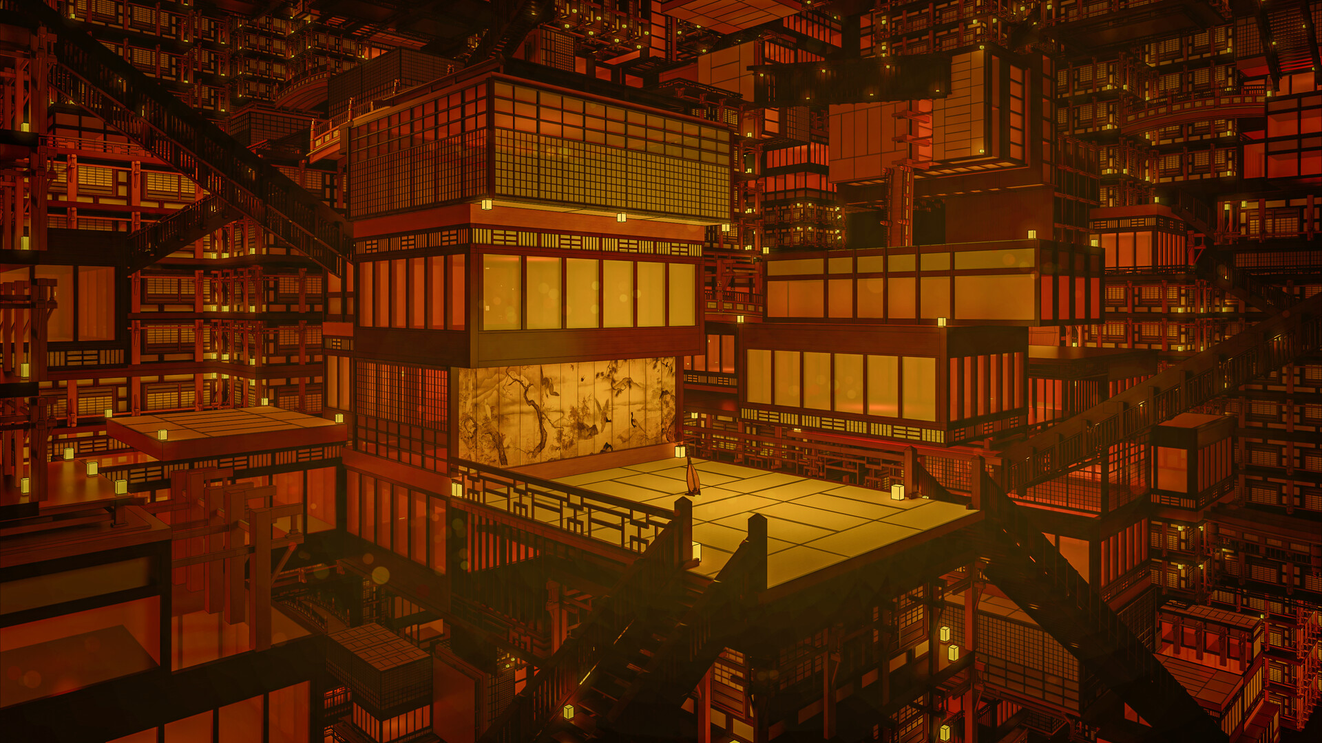 Escher-like stairs in the Infinite Castle